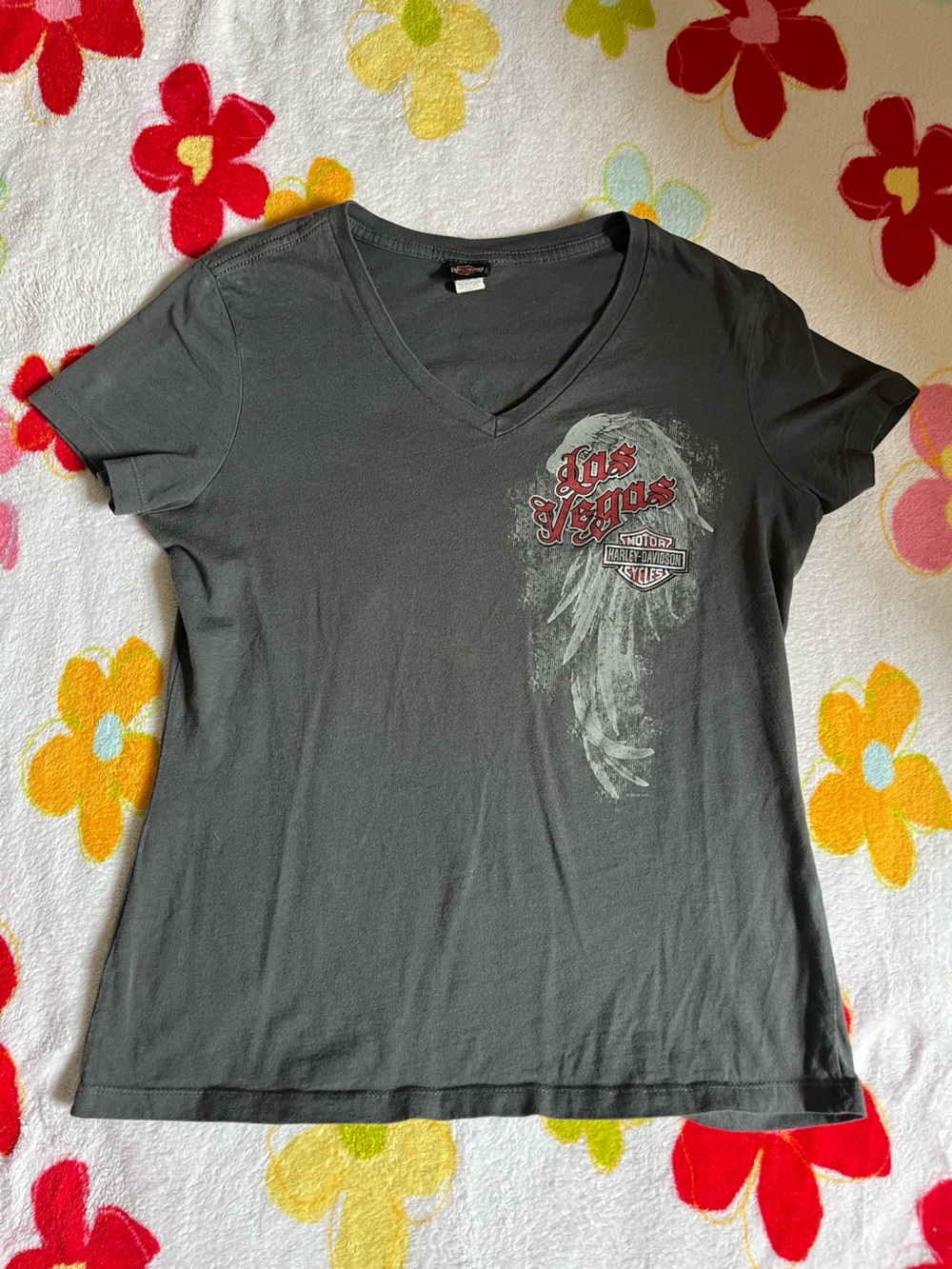 Harley-Davidson Gray V‑Neck Tee
